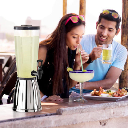 OGGI Beer Tower 88oz - Beverage Dispenser with Spigot & Ice Tube, Margarita Tower, Mimosa Tower, Perfect Drink Dispensers for Parties, Drink Tower, Holds 6 Pints of Beer – Stainless