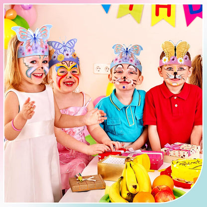 Gersoniel 24 Pcs Party Hats for Kids Paper Headbands Crown for Boys Girls, Birthday Party Decoration Favors