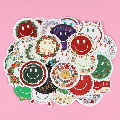 50PCS Smiling Stickers, Cute Water Bottle Stickers for Kids, for Teaching Rewards, Notebooks, Stationery, Luggage, Cartoon PVC Happy Stickers