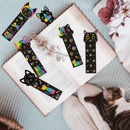 CY2SIDE 60PCS Princess Fairy Wand Scratch Bookmarks for Girls, Make Your Own Fairy Stick Scratch Paper Magic Wands Bookmark, DIY Princess Stick Rainbow Crafts Ornaments for Kids Birthday Party