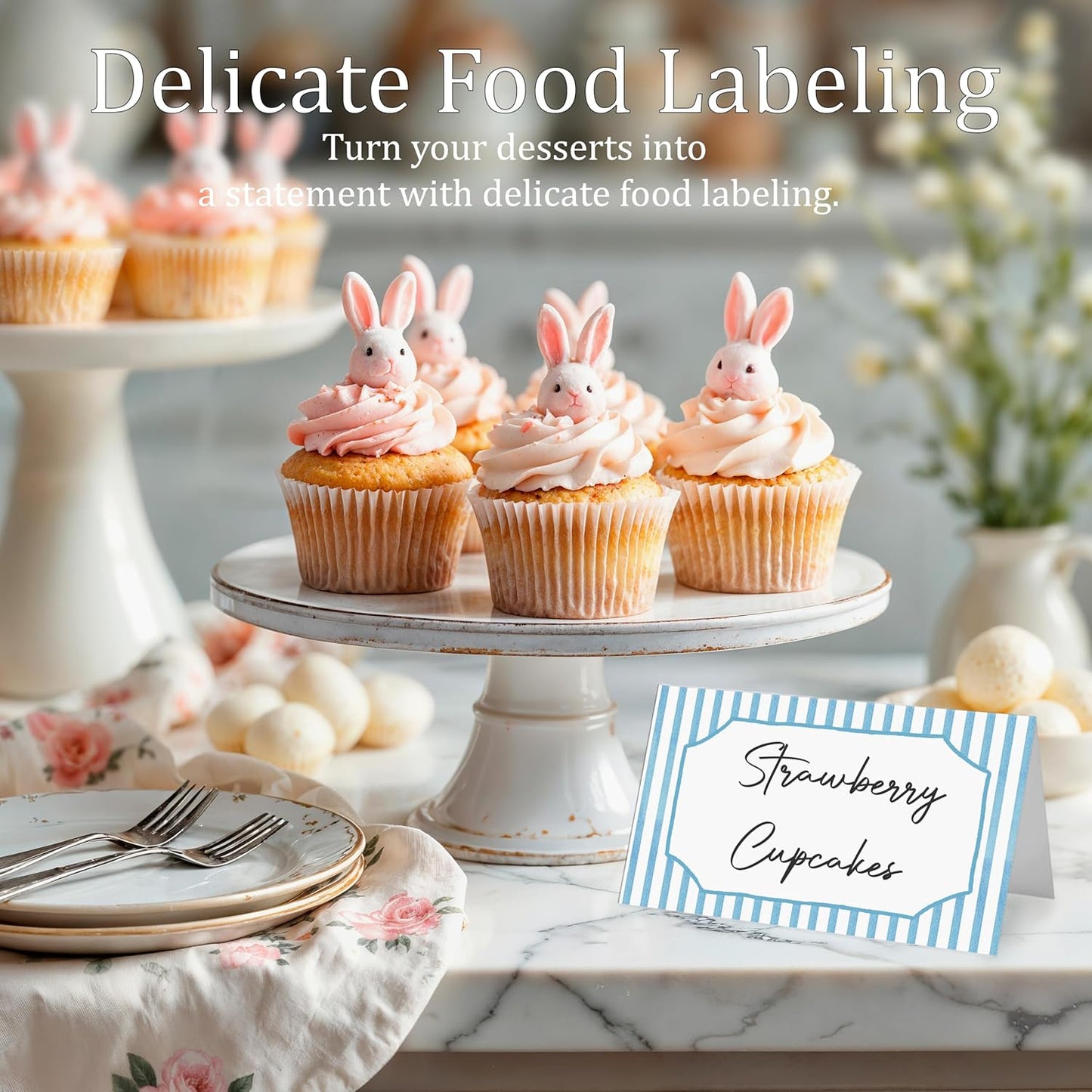 Mermaid Place Cards for Table Setting, 2 x 3.5" Escort Cards, 25 Under The Sea Tent Cards Food Label for Dinner Party, Wedding, Bridal Shower, Baby Shower, Birthday Party Supplies