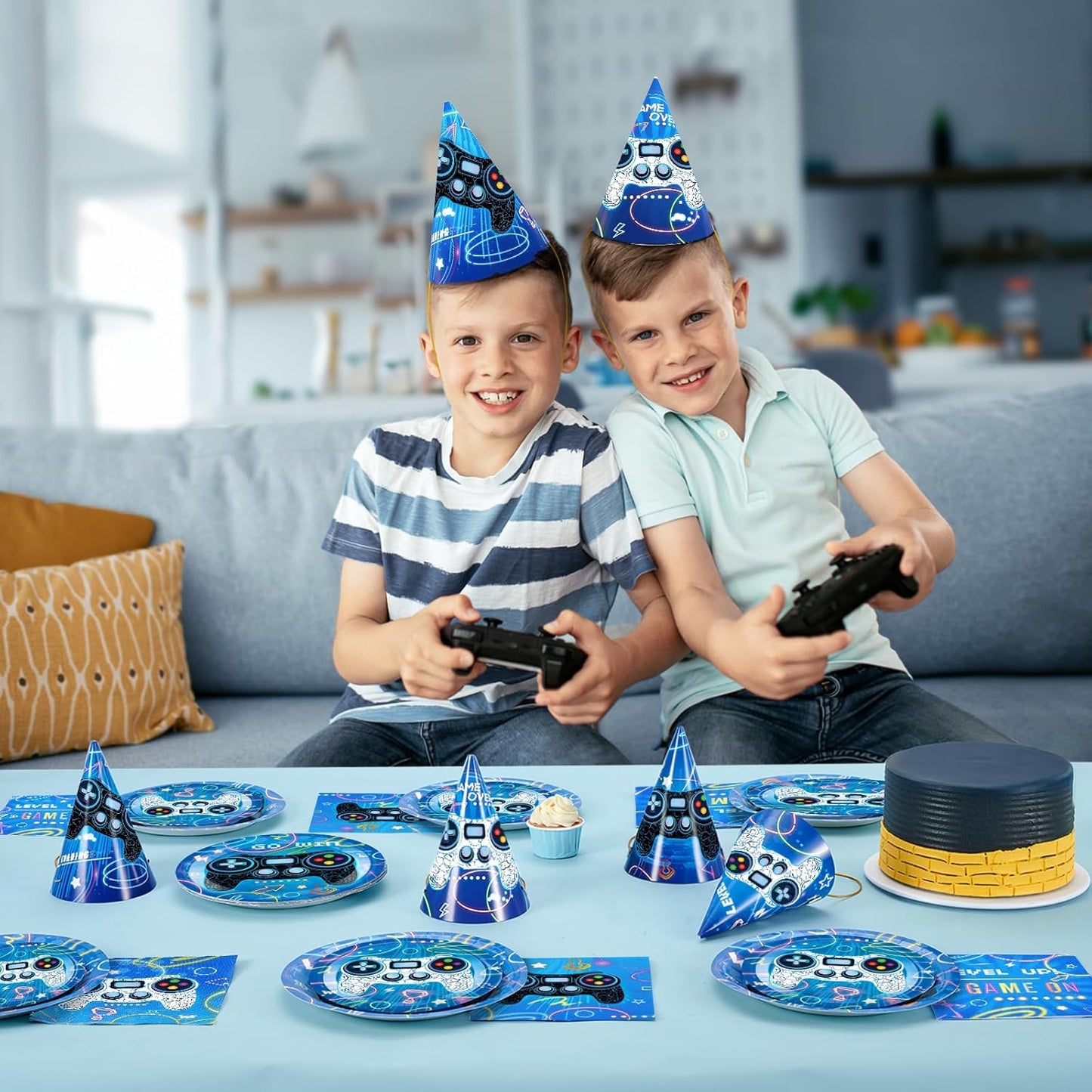 WERNNSAI Birthday Party Hats - 12 Pcs Birthday Party Supplies Cone Hat Headbands Colorful Paper Party Hats for Kids