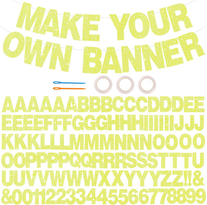 BEISHIDA 116 PCS A-Z DIY Letter Banner Kit Make Your Own Banner Including 111 Letters and Numbers 3 Rope and 2 Threading Device,Customized for Birthday Graduation Wedding Decor Black