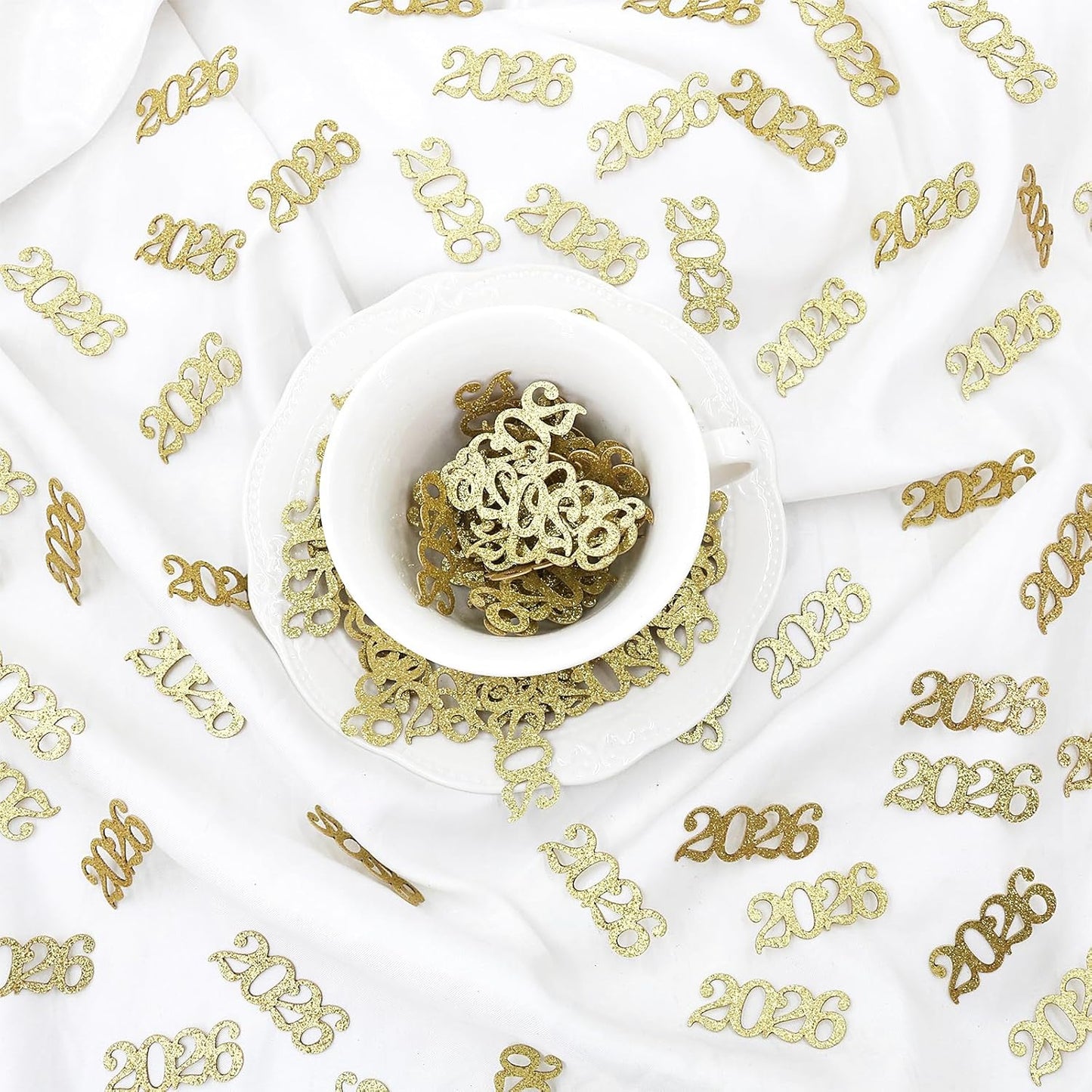 Gold Graduation Confetti Class of 2026, Glitter 2026 Confetti 120pcs for Graduation Party Decorations and New Years Eve Party Supplies 2026.