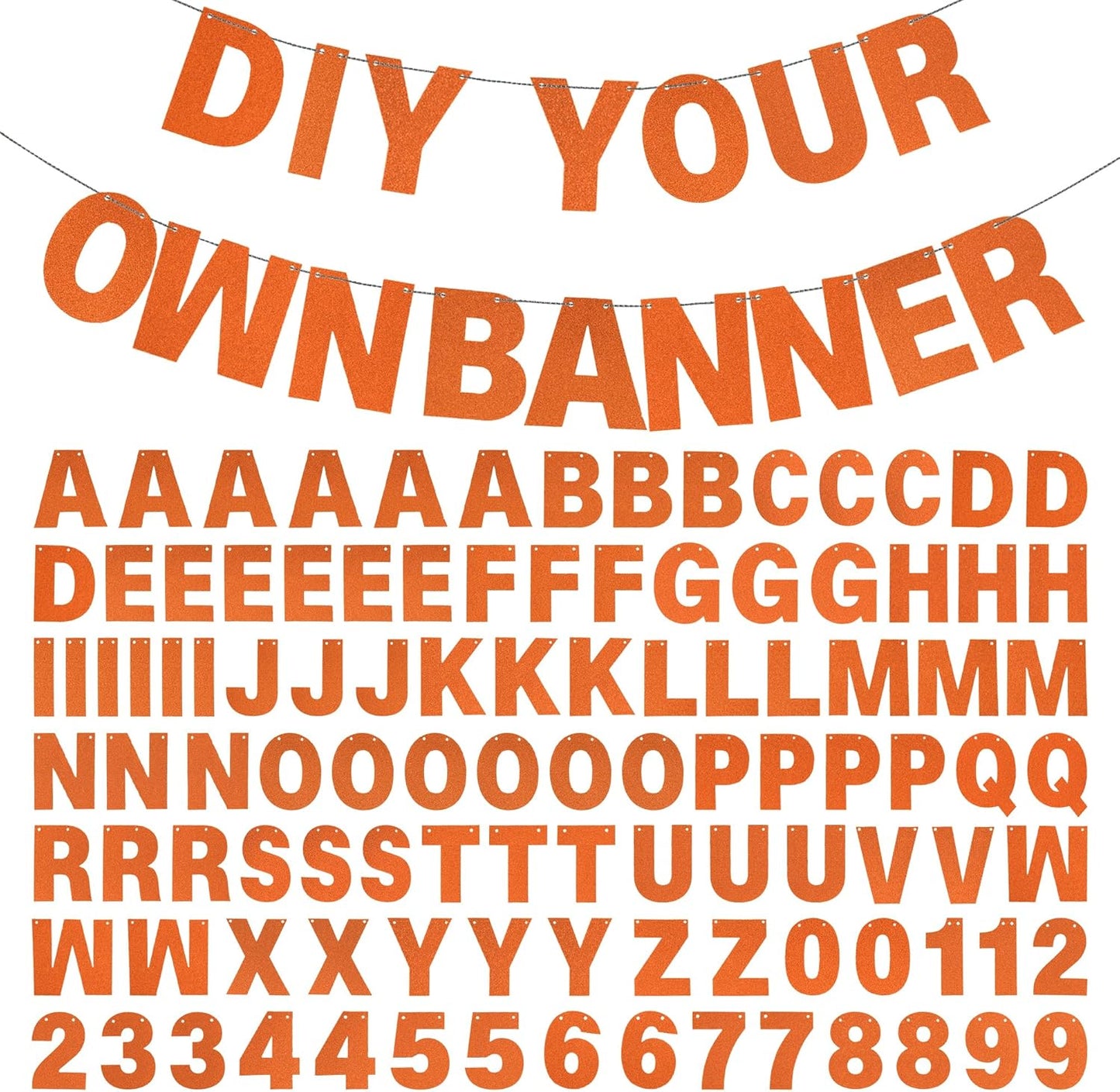 DIY Banner Kit with Letters Glitter Banner Letters Customizable Birthday Banners Graduation Banner Custom Party Hanging Banner for Graduation Wedding Party Baby Shower Decoration(Gold)
