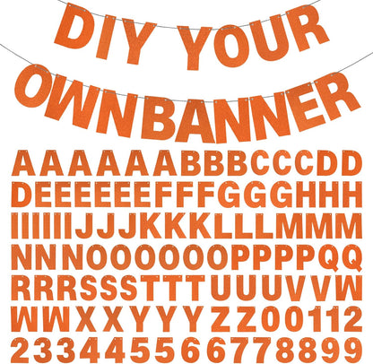 DIY Banner Kit with Letters Glitter Banner Letters Customizable Birthday Banners Graduation Banner Custom Party Hanging Banner for Graduation Wedding Party Baby Shower Decoration(Gold)