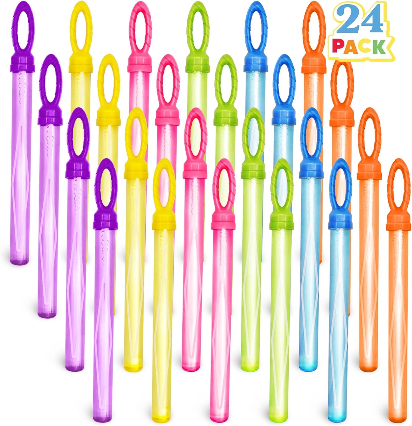 JOYIN 24 Pack 14.6’’ Big Bubble Wands Bulk (2 Dozen) for Summer Toy, Outdoor/Indoor Activity Use, Easter, Bubbles Party Favors Supplies for Kids