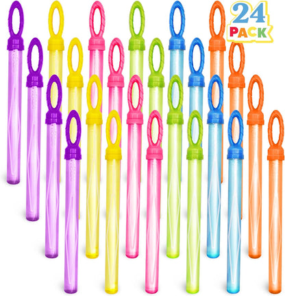JOYIN 24 Pack 14.6’’ Big Bubble Wands Bulk (2 Dozen) for Summer Toy, Outdoor/Indoor Activity Use, Easter, Bubbles Party Favors Supplies for Kids