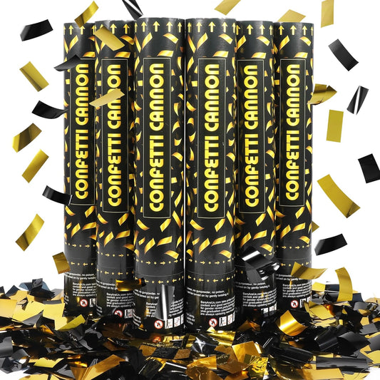 Confetti Cannon,Mulitcolor Party Poppers,6pack 12inch Confetti Wands For Birthday,Wedding,Christmas,School Opening,Graduation,New Years eve and Photo Shoots