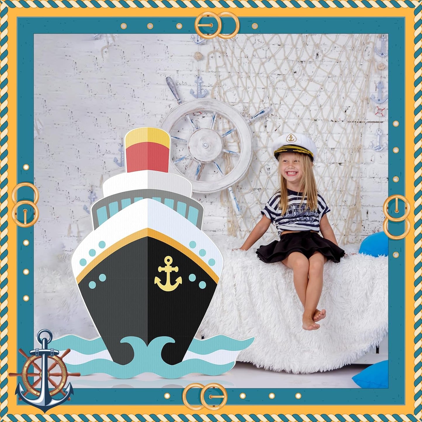 6.6 Feet School Bus Photo Prop Cardboard Cutout Selfie Frame Life Size Graduation Party Decor End of Year Photo Booth Stand Up Welcome Back Party Backdrop for Students Teacher Classroom Decoration