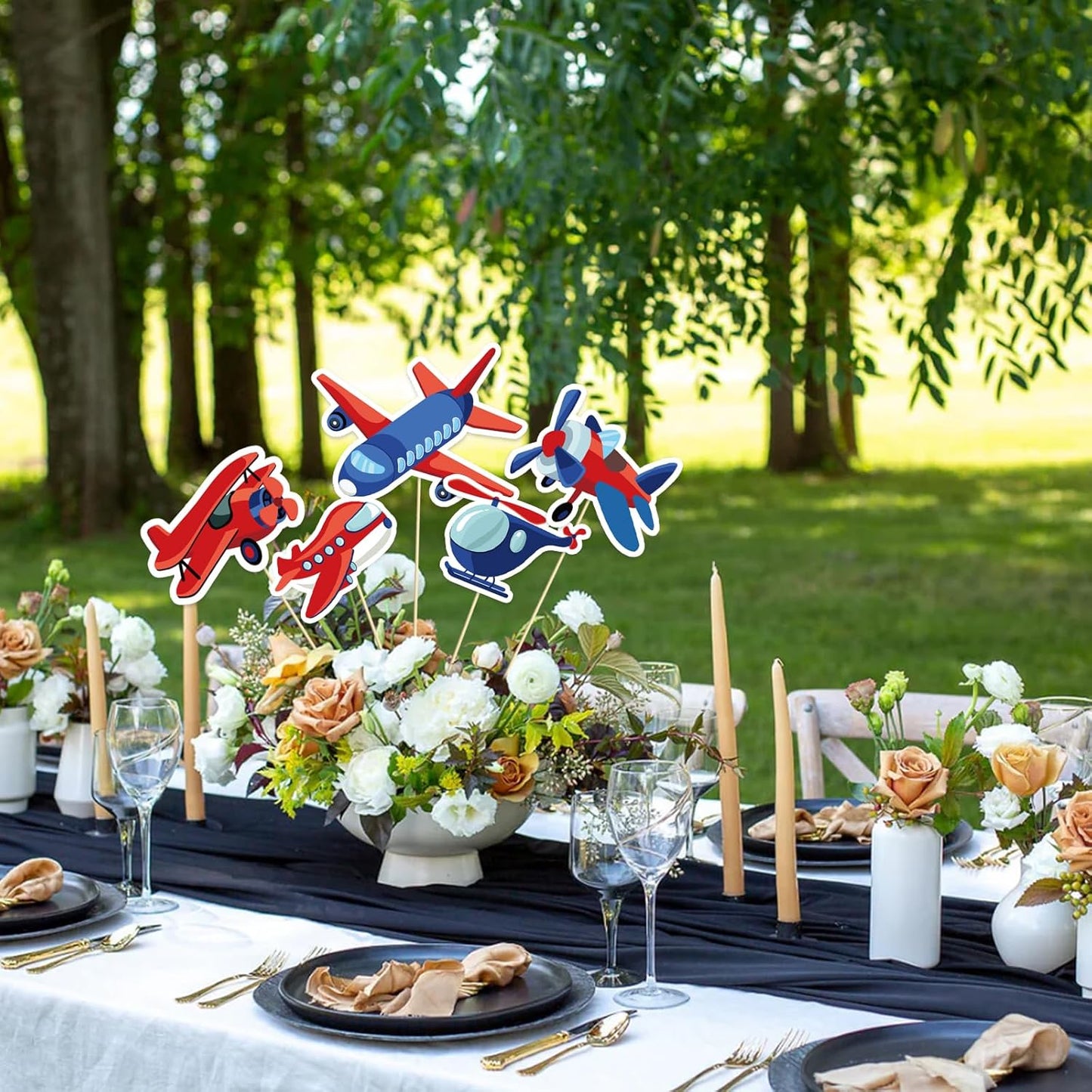 Beautiful Butterfly Centerpiece Sticks - Floral Baby Shower or Birthday Table Toppers - Butterfly Themed Gender Reveal Bridal Shower Party Decoration- Set of 15