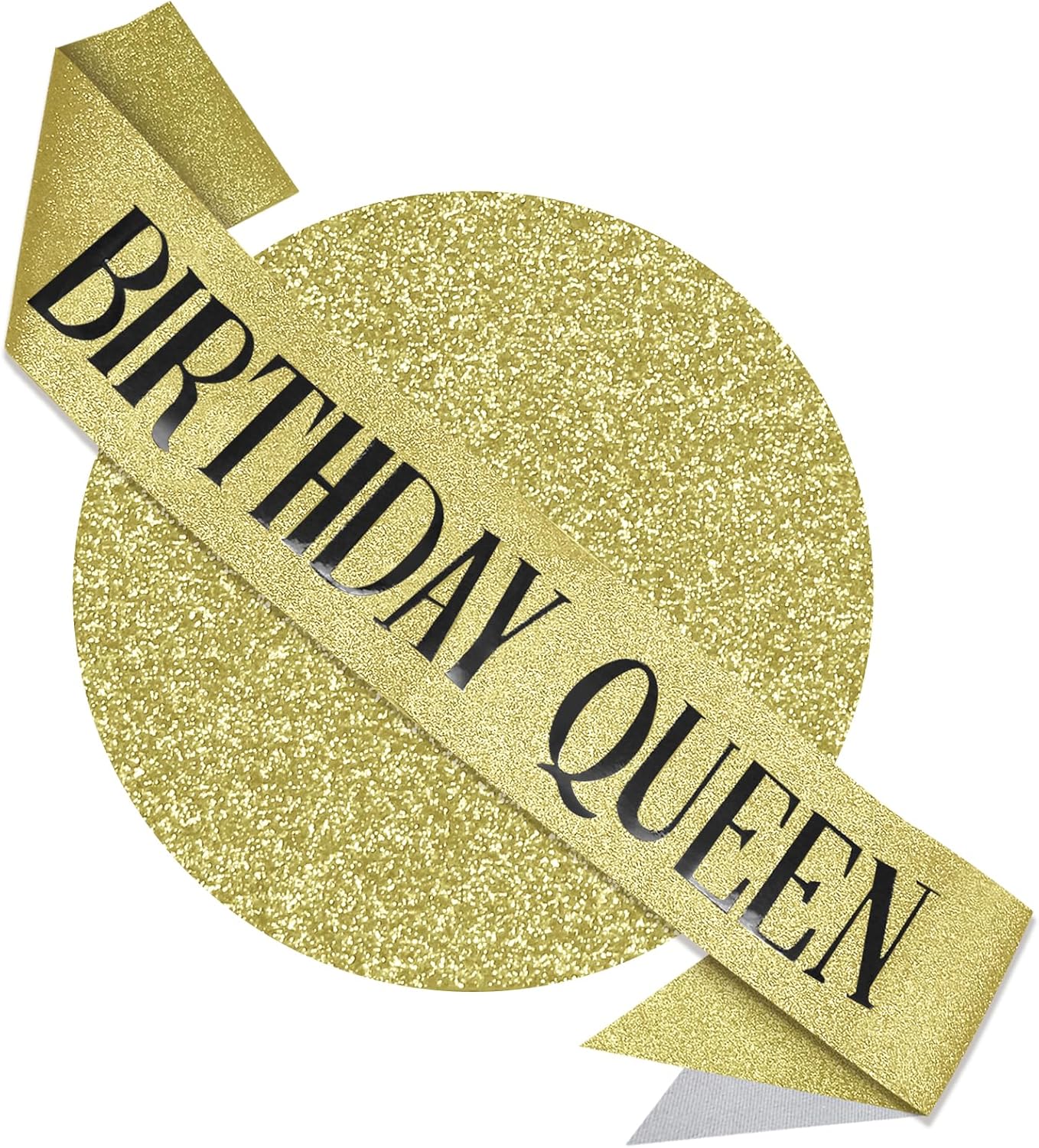 RUDONG M Birthday Queen Sash Glitter - Gold Birthday Sash for Women & Girls | Sweet 16/18th/21st/30th/40th/50th/60th/70th, All-Age Celebration Party Decor