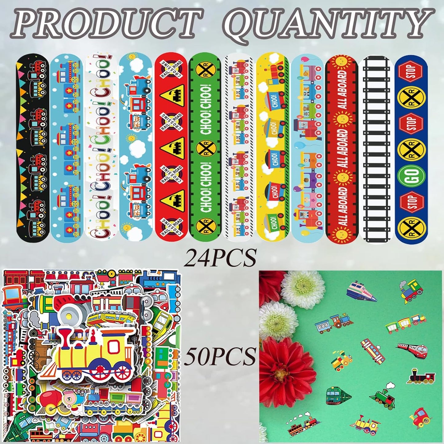 CZWXOXO 74 Pcs Racing Theme Party Favors 24 Pcs Slap Bracelets 50 Pcs Stickers Racing Birthday Party Decorations，Classroom Rewards Supplies