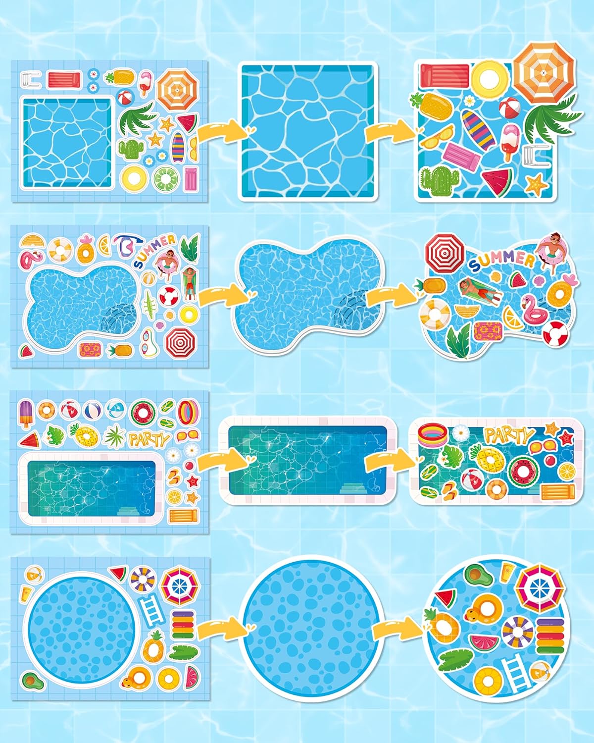 Aowplc 36 Pcs Make-A-Face Sticker Sheets Kids Party Favors Mix and Match Stickers with Dinosaurs, Mermaids, Unicorns, Horses, Farm & Sea Animals for Parties, Birthdays, Classroom Activities & Crafts