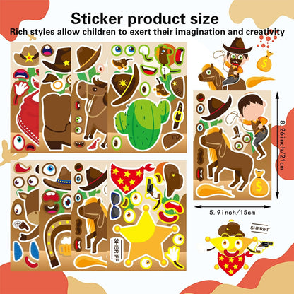 24 PCS Fairy Stickers for Kids, Make a Face Sticker with 8 Unique Designs Fairy, Frog, Mushroom, Make Your Own Stickers for Girls Birthday Party Favors, Goodie Bags, DIY Crafts