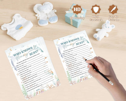 Under The Sea Baby Shower Bingo Game, Pack of 30 Game Cards, Sea Creatures Ocean Shower Game, Gender Reveal Party Decorations, Gender Neutral - KR77