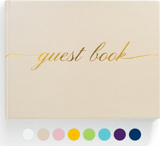 Elegant Wedding Guest Book - Perfect for Wedding Receptions, Baby Showers, Birthdays and Special Events - Polaroid Guest Book with 110 Lined Pages for Sign-In and Photos -Hardcover (Midnight Blue)