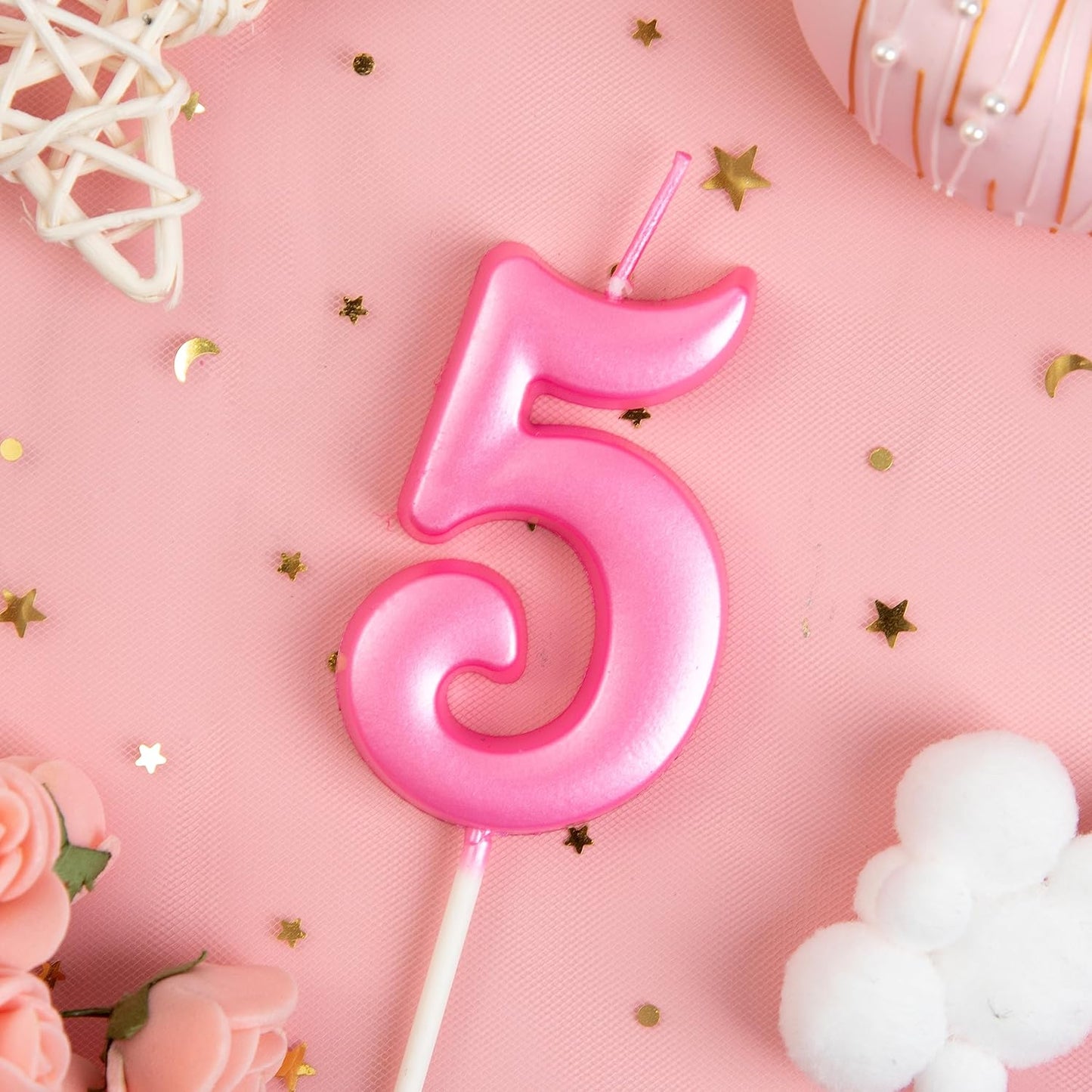 PHD CAKE 2.76 Inch Elegant Gold 1 Number Birthday Candles, Gold Number Candles, Cake Number Candles, Party Celebration