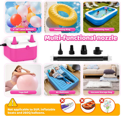 3 in 1 Balloon Pump Electric,Balloon Pump,Electric Air Pump,Quick-Fill Inflator/Deflator Pumps for Party Decoration Balloon, Pool, Floats, Air Mattress Bed, Swimming Ring