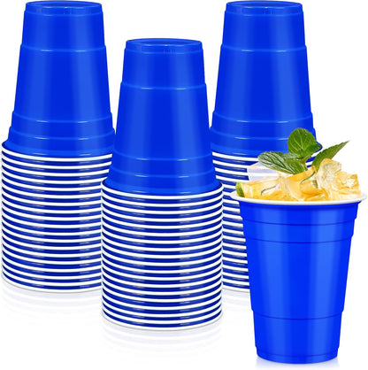LANLISA 50 Gold Plastic Cups, 16 oz Disposable Cups, Drinking Cups For Birthday Party Supplies, Graduation, Thanksgiving Decorations, Harvest, Fall, New Years