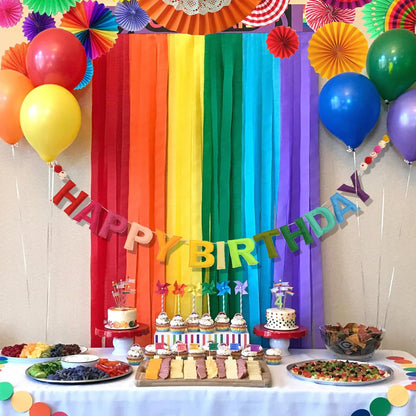 2 PCS Pre-Strung 3D Felt Happy Birthday Banner - Reusable Blue and Green Happy birthday Decorations Sign,Handmade Wool Felt Ball Garland, Pom Pom Garland, Party Decor, Photo Prop
