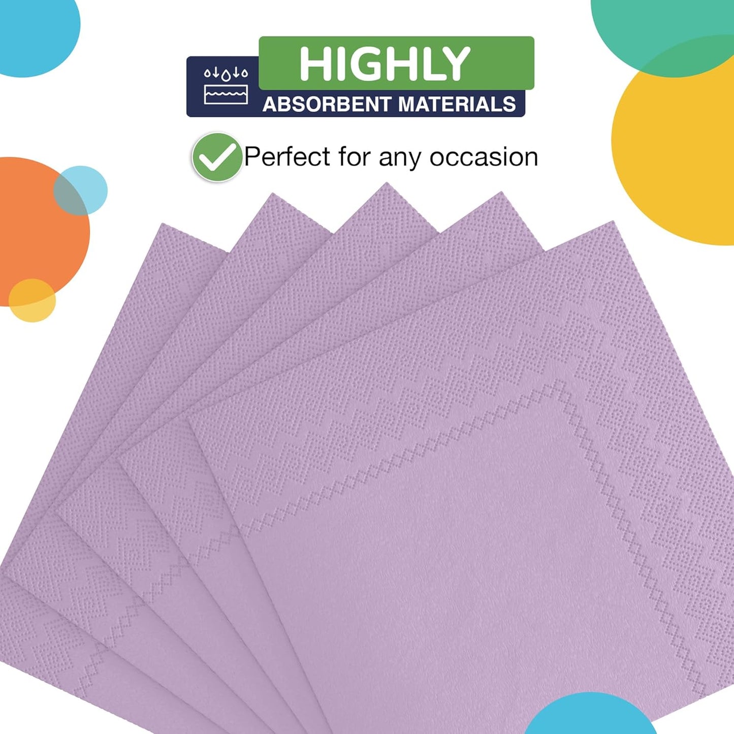 Party Solids Purple Paper Napkins Disposable Everyday 50 Pcs 2 Ply Purple Dinner Napkins Paper Everyday For Parties & Party Supplies