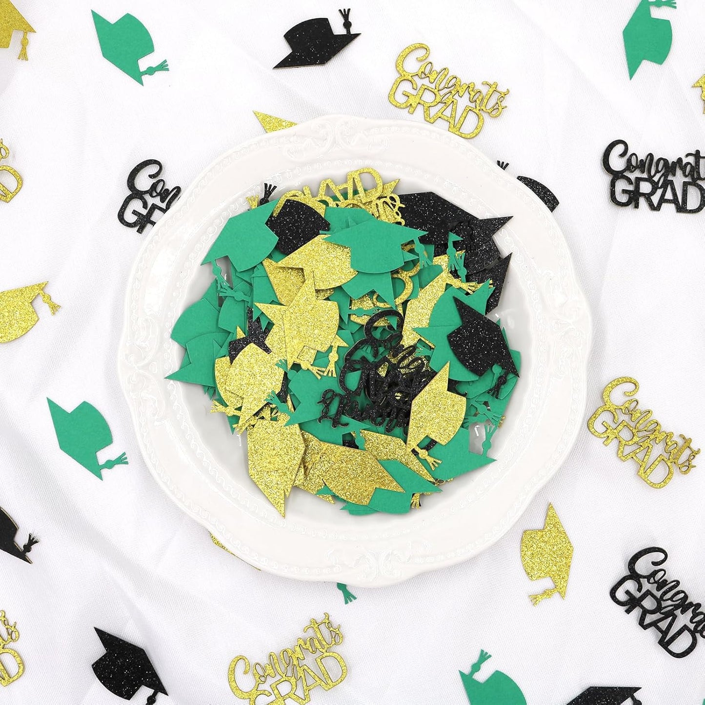 200PC Gold Graduation Confetti Class of 2026 Congrats Grad Confetti for Table Grad Cap Scatters for Graduation party decorations 2026