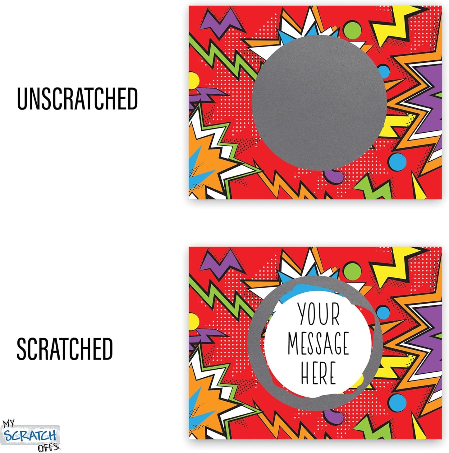 My Scratch Offs - Customizable Scratch-Off Cards Graffiti Design for Prizes, Classroom Rewards & Teacher Supplies, 50 Pack