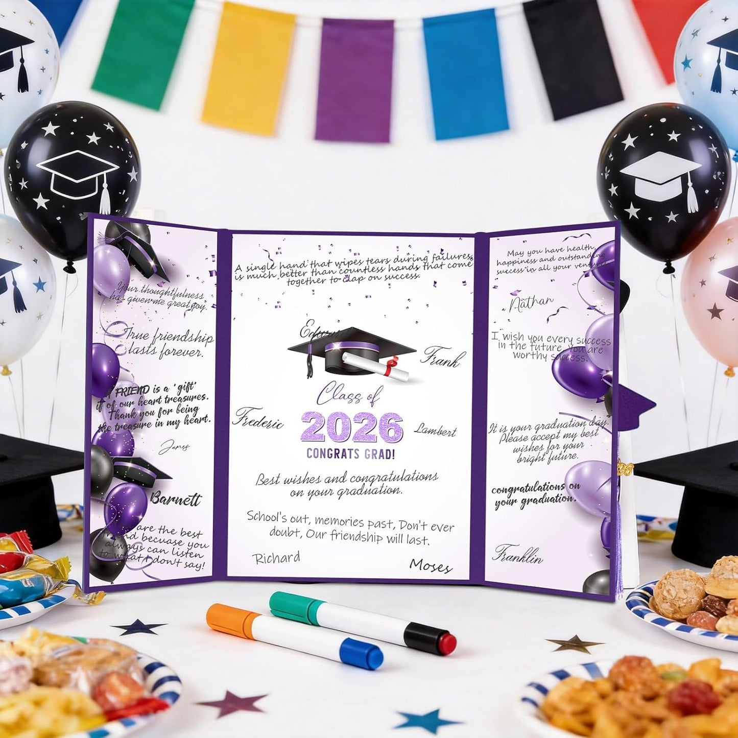 kockuu 2026 Graduation Guest Book Signature Board, Pink Class of 2026 Graduation Sign in Book to Sign Decor for Grad Party High School College Grad Gifts