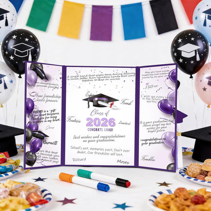 kockuu 2026 Graduation Guest Book Signature Board, Pink Class of 2026 Graduation Sign in Book to Sign Decor for Grad Party High School College Grad Gifts
