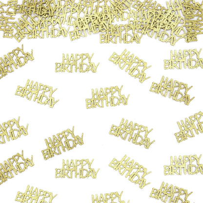 Pink Happy Birthday Confetti - Girl Birthday Party Decorations - Light Pink Glitter Scatters for Baby Girl Party Table Decor Supplies - 100PC