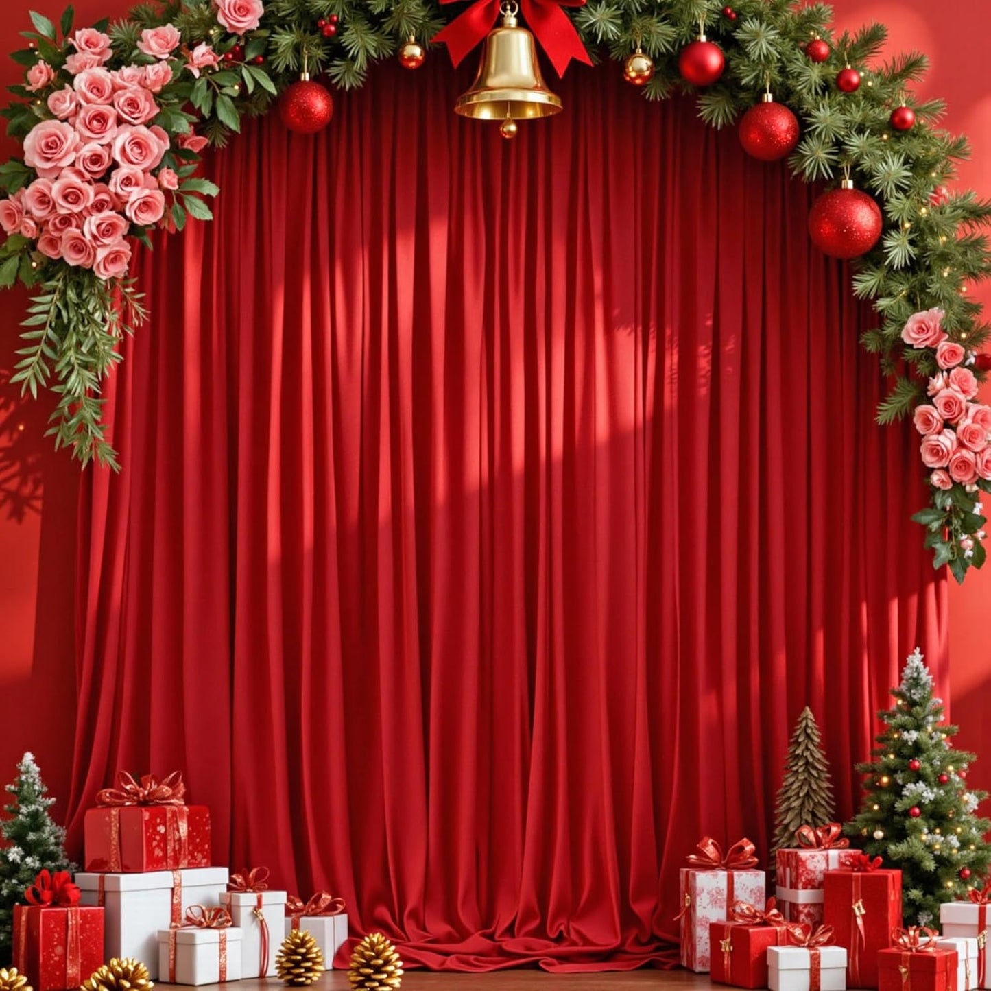 MEETSKY Black Backdrop Curtains for Parties - 10ft x 8ft Party Photo Background Curtain Rod Pocket Fabric Drapes Panels for Boys Birthday Holiday Home Halloween Decoration, 5ft x 8ft, 2 Panels