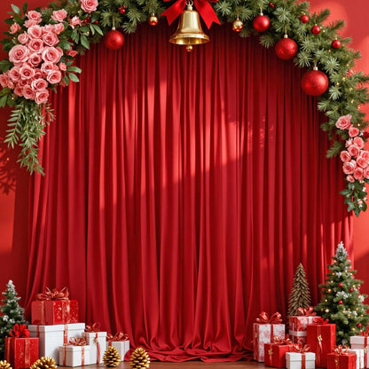 MEETSKY Black Backdrop Curtains for Parties - 10ft x 8ft Party Photo Background Curtain Rod Pocket Fabric Drapes Panels for Boys Birthday Holiday Home Halloween Decoration, 5ft x 8ft, 2 Panels