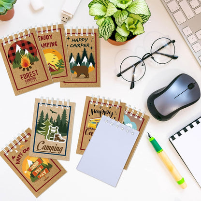 Eaasty 32 Pack Camping Party Favors Small Notebooks for Kids Adventure Mini Notepads Spiral Pocket Memo Notepads Birthday Party Favors Summer Sleepaway Teacher Classroom Rewards Supplies