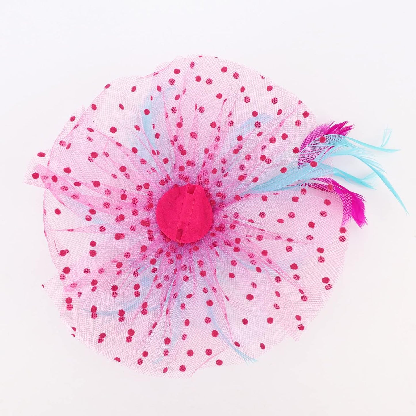 DRESHOW Fascinators Hat Flower Mesh Ribbons Feathers on a Headband and a Clip Tea Party Headwear for Girls and Women - Colors A