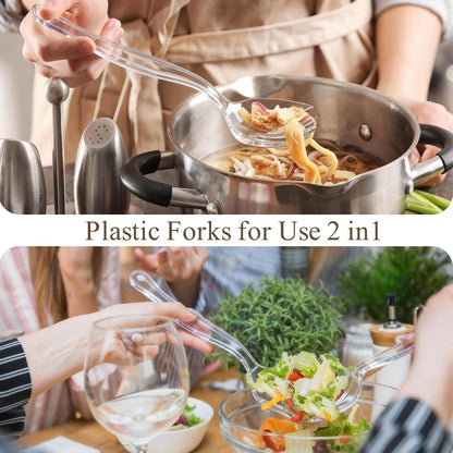 Disposable Plastic Serving Utensils Set (Black, 36 Pcs)