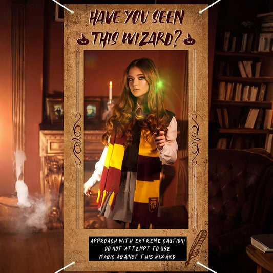 Large Wizard Photo Booth Prop Magical Wizard Party Decoration Have You Seen This Wizard Inspired Photo Booth Frame Selfie Banner Backdrop for Wizard Birthday Party School Classroom Decoration Supplies