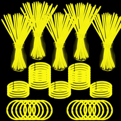 500 PCS White Glow Stick Bracelets Necklaces 8" Glowsticks with Connectors Bulk Glow in The Dark Party Supplies Light Up Neon Party Favor for Christmas NewYear Valentine’s Day Wedding
