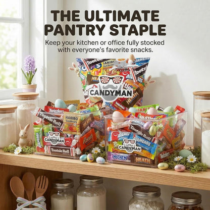 CANDYMAN Bulk Candy Variety Pack - 80+ Pieces, 2 LB Individually Wrapped Chocolate & Candy Mix, Father's Day, Fillers, Piñata Stuffers, Party Favors, Goodie Bags, Father's Day, Ship with Ice