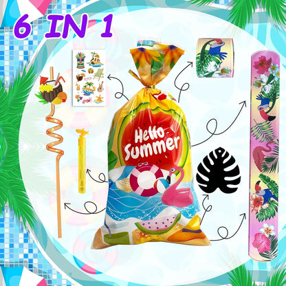ANPHILE 12 Pack Hawaiian Luau Party Favors, Tropical Luau Party Favors Pinata Filler Goody Bag Stuffer for Summer Pool Beach Party