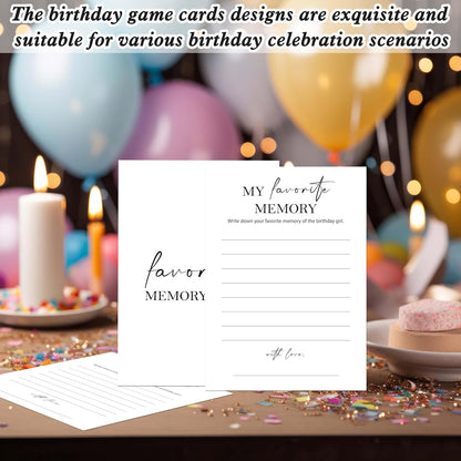 Birthday Party Games Card for Adults, 30 Pcs Ice Breaker Game Cards for Girl Bday Celebrations Decorations Supplies Favors - B01