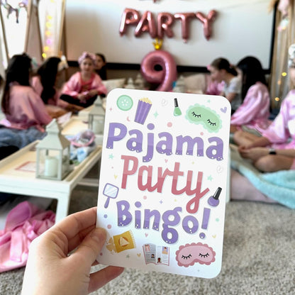 Big Dot of Happiness Pajama Slumber Party - Bingo Cards & Markers, Girls Sleepover Birthday Party Bingo Game, Games & Activities for Girls Parties -Set of 18
