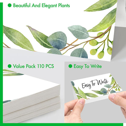 Gethelud 110 PCS Tent Cards, Small Blank Place Cards Delicate Seating Cards Blank Name Cards Escort Cards for Wedding, Table, Dinner Parties, Receptions (Each Measures 2” x 3.5”)