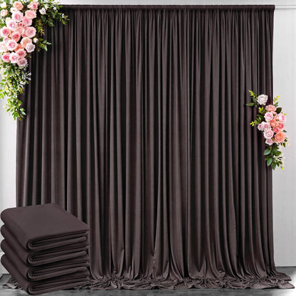 10 ft x 10 ft Wrinkle Free White Backdrop Curtains for Wedding Parties, Polyester Photography Backdrop Drapes for Birthday Parties Stage Backdrop Stand, 2 Panels 5x10FT Background Curtains