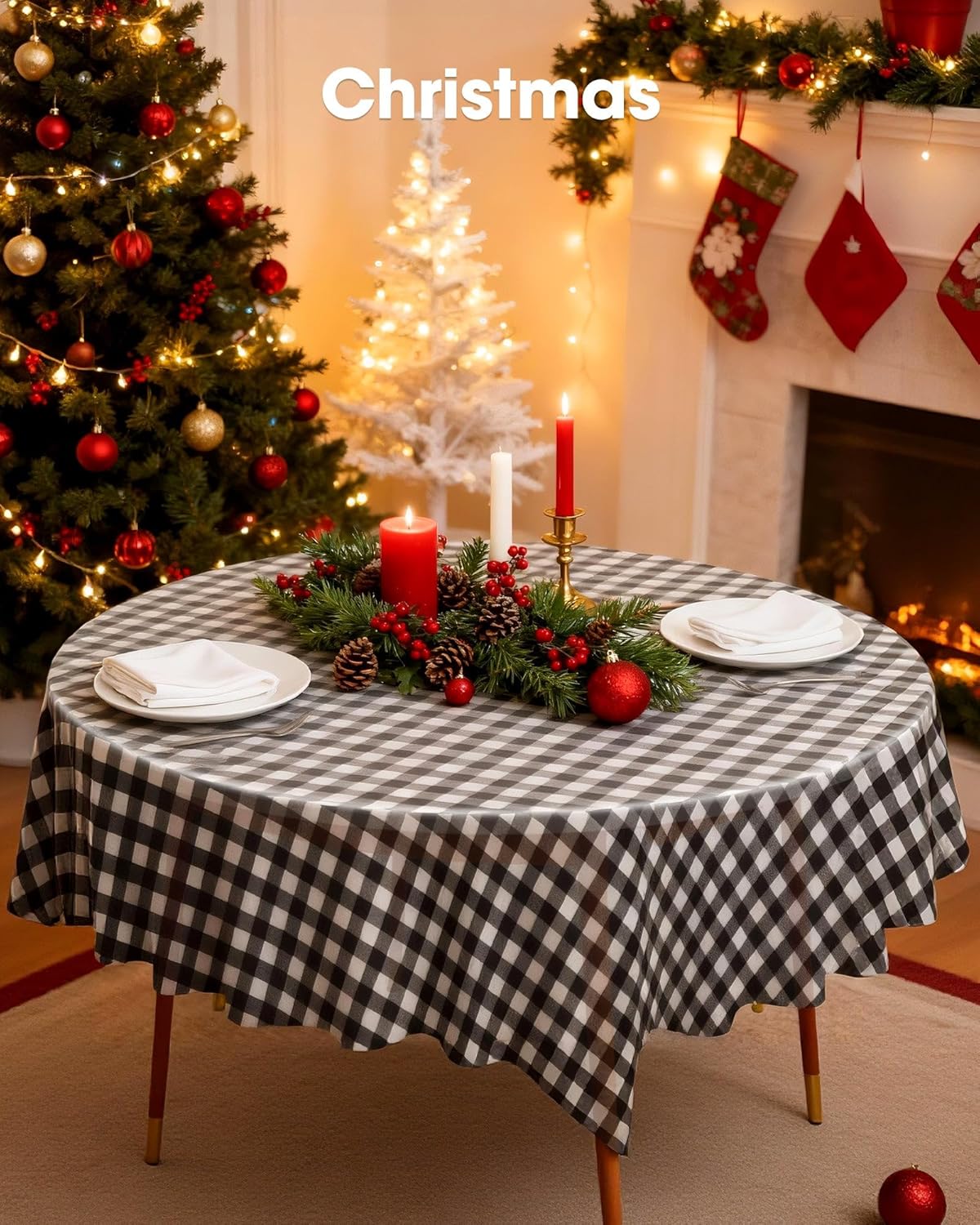 Pureegg Plastic Table Cloth 10 Pack, 54 x 108 Inch Disposable Table Cloths for Party, Picnic and Wedding, Rectangle, White - Colors A