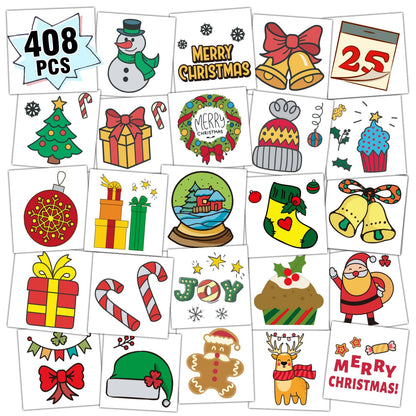 Partywind 408 PCS Kids Tattoos for Party Supplies, Individually Wrapped Sheet Temporary Tattoos Stickers for Kids Goodie Bag Stuffers, Fun Birthday Party Favors - Mixed