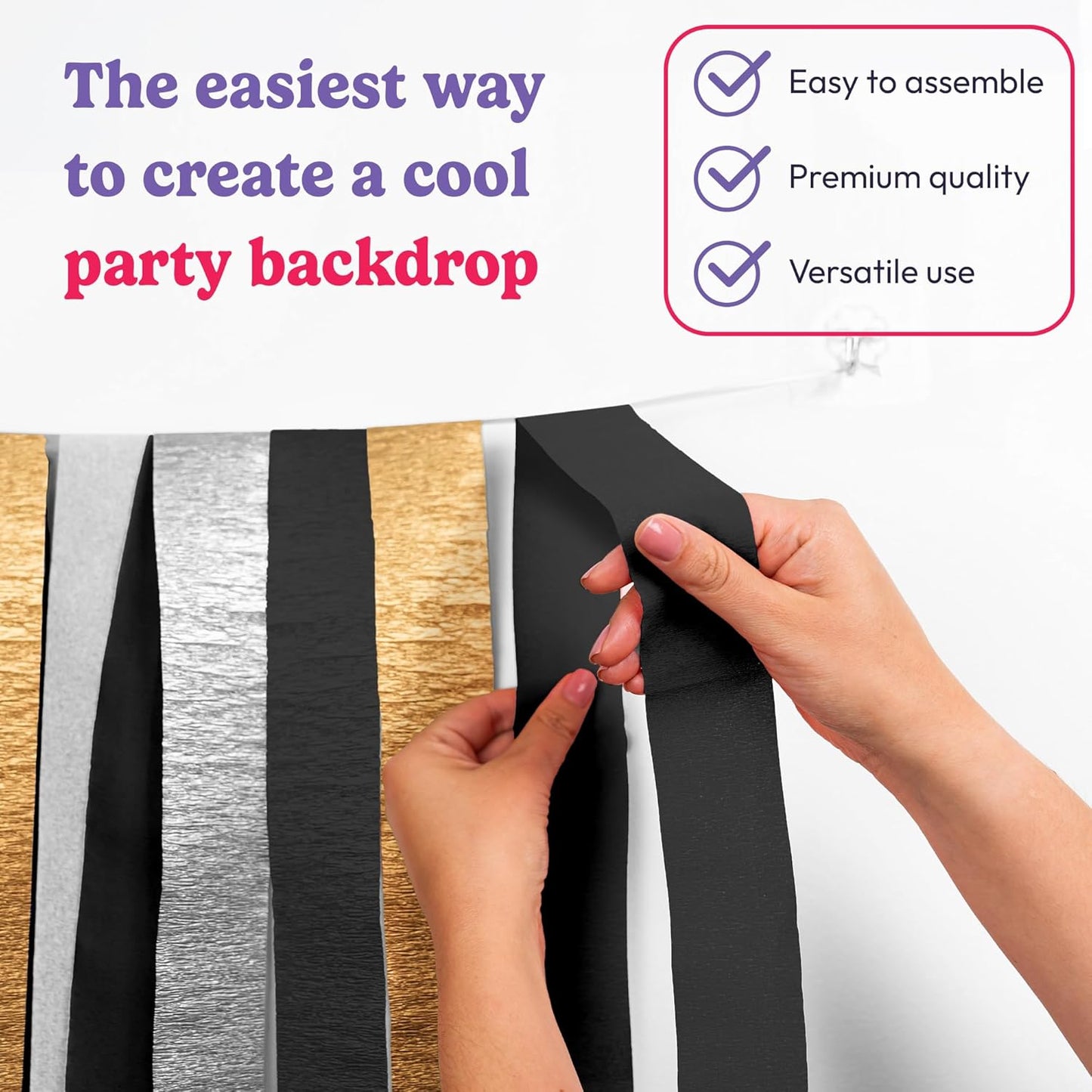 HOUSE OF PARTY Blue Skies Crepe Paper Streamers 6 Crepe Paper Rolls 492ft (1.8 Inch x 82 Ft/Roll) - Pack of 4 Shades of Blue, 1 Silver, 1 White Streamers Party Decorations