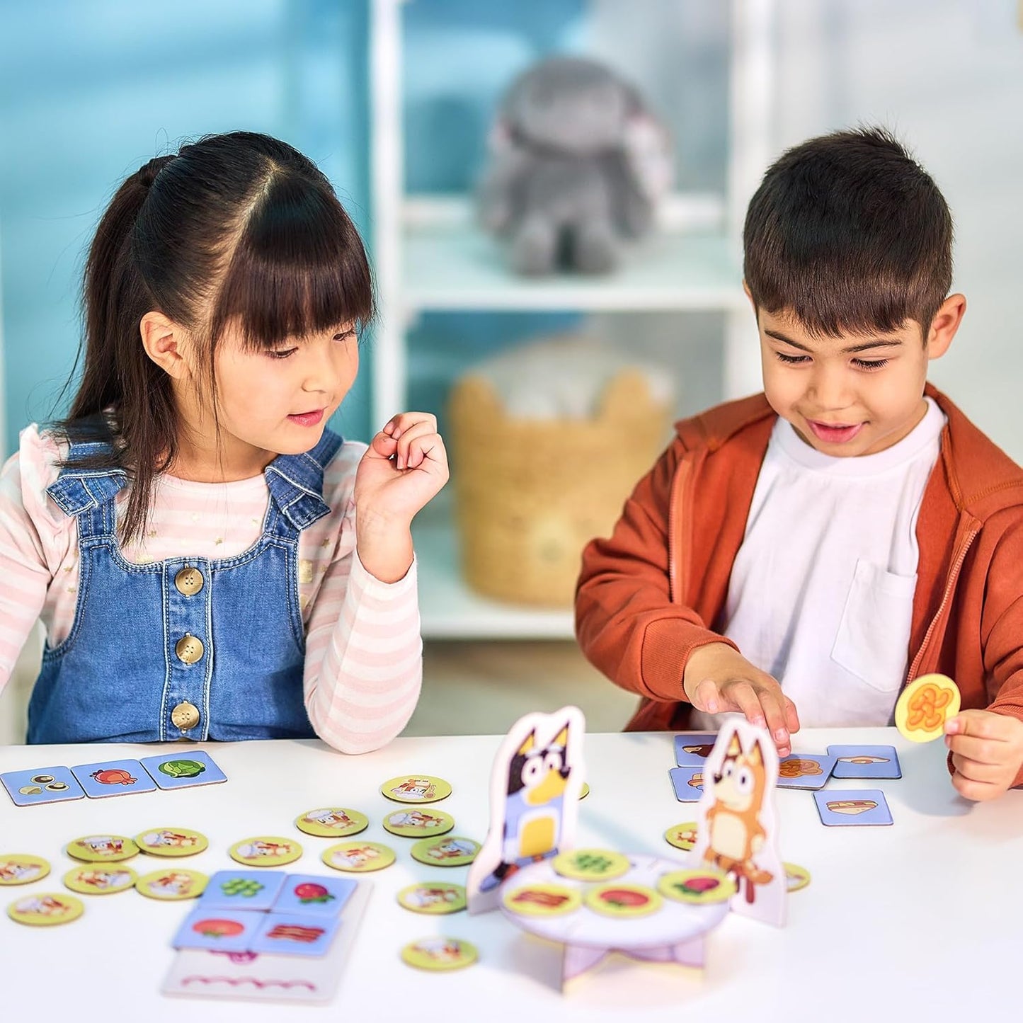 Bluey Fancy Restaurant Game, Join and Bingo as They Match Food Cards to Help Dad Prepare a Special Dinner for Mum, Serve up Fun While Building Memory and Matching Skills, Ages 3+, 2–4 Players