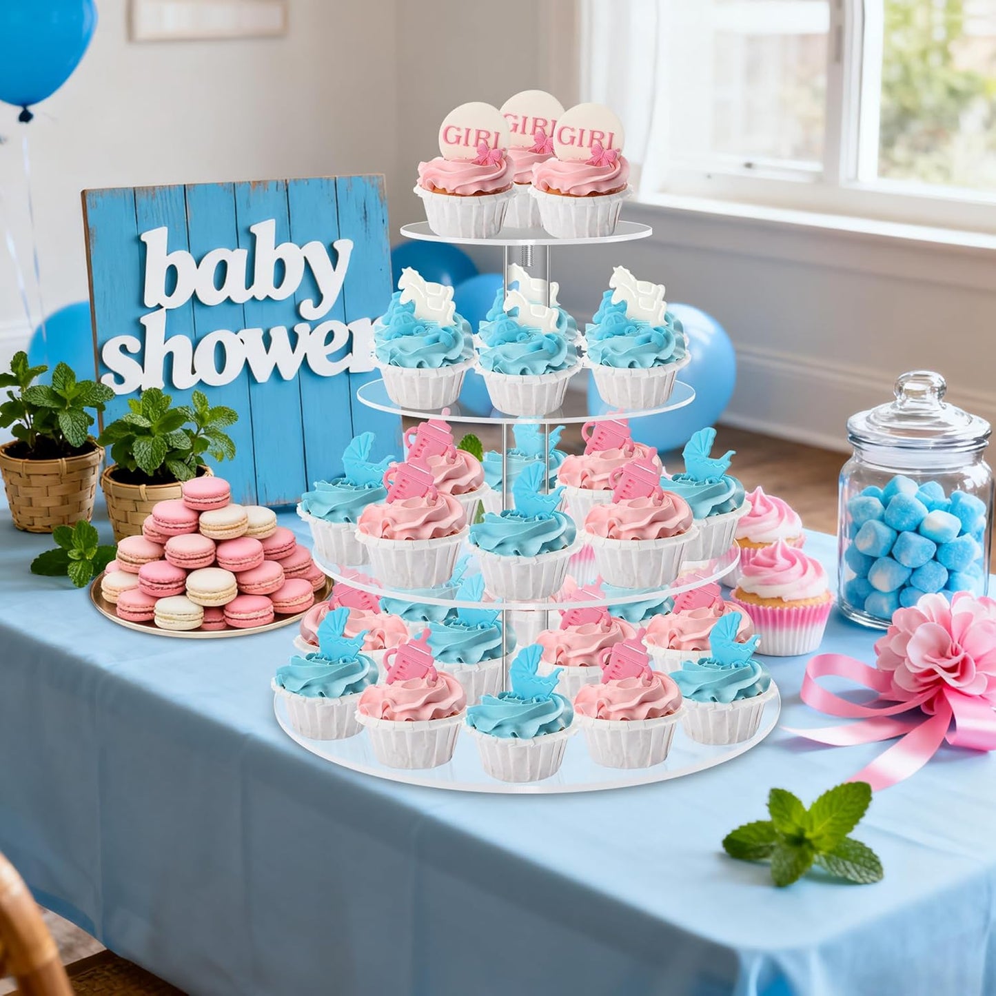 Acrylic Cupcake Tower, 7-Tier Round Cake Stand for 100 Cupcakes, Dessert Display for Parties & Weddings