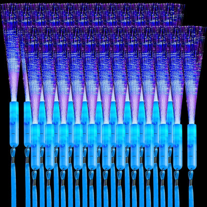 Zhanmai 24 Pieces Upgraded Glow Fiber Wands Sticks K-pop Concert LED Light Fiber Optic Wands LED Flashing Glow Sticks Bulk for Wedding Party Favors(Mixing Color)